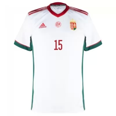 Mujer Selección de fútbol de Hungría Camiseta Laszlo Kleinheisler #15 2ª Equipación Blanco 2021 Chile