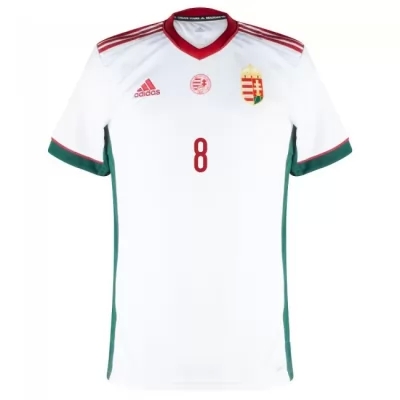 Mujer Selección de fútbol de Hungría Camiseta Adam Nagy #8 2ª Equipación Blanco 2021 Chile