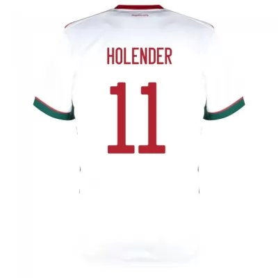 Mujer Selección de fútbol de Hungría Camiseta Filip Holender #11 2ª Equipación Blanco 2021 Chile