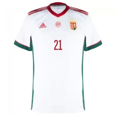 Mujer Selección de fútbol de Hungría Camiseta Endre Botka #21 2ª Equipación Blanco 2021 Chile