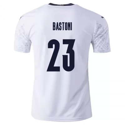 Hombre Selección de fútbol de Italia Camiseta Alessandro Bastoni #23 2ª Equipación Blanco 2021 Chile