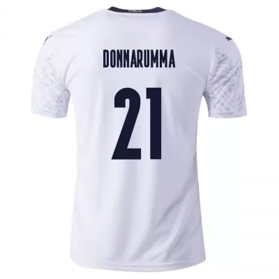 Niño Selección de fútbol de Italia Camiseta Gianluigi Donnarumma #21 2ª Equipación Blanco 2021 Chile