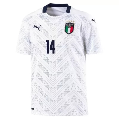 Mujer Selección de fútbol de Italia Camiseta Federico Chiesa #14 2ª Equipación Blanco 2021 Chile