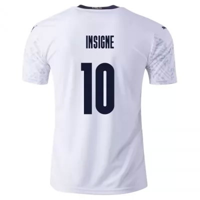 Hombre Selección de fútbol de Italia Camiseta Lorenzo Insigne #10 2ª Equipación Blanco 2021 Chile