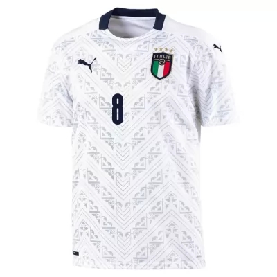 Mujer Selección de fútbol de Italia Camiseta Jorginho #8 2ª Equipación Blanco 2021 Chile
