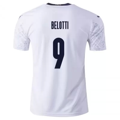 Mujer Selección de fútbol de Italia Camiseta Andrea Belotti #9 2ª Equipación Blanco 2021 Chile