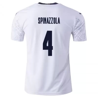 Niño Selección de fútbol de Italia Camiseta Leonardo Spinazzola #4 2ª Equipación Blanco 2021 Chile