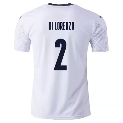 Niño Selección de fútbol de Italia Camiseta Giovanni Di Lorenzo #2 2ª Equipación Blanco 2021 Chile