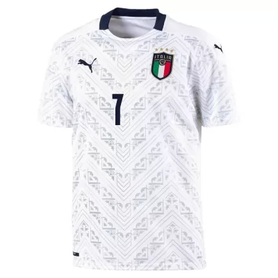Niño Selección De Fútbol De Italia Camiseta Gaetano Castrovilli #7 2ª Equipación Blanco 2021 Chile