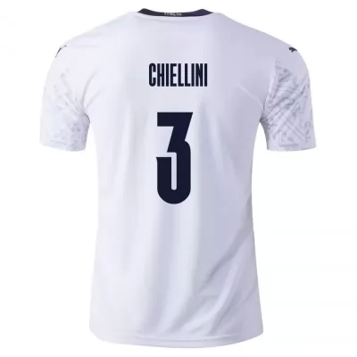 Mujer Selección de fútbol de Italia Camiseta Giorgio Chiellini #3 2ª Equipación Blanco 2021 Chile