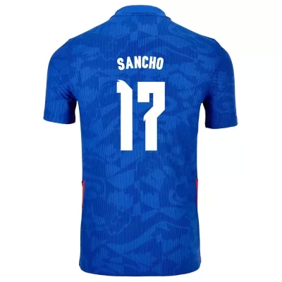 Mujer Selección de fútbol de Inglaterra Camiseta Jadon Sancho #17 2ª Equipación Azul 2021 Chile