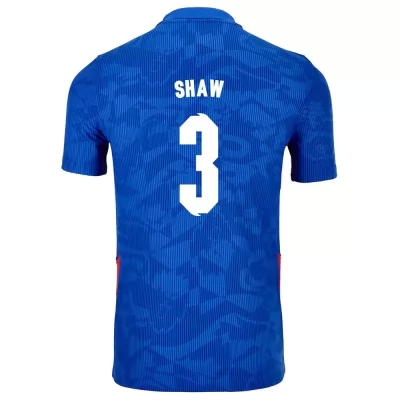 Mujer Selección de fútbol de Inglaterra Camiseta Luke Shaw #3 2ª Equipación Azul 2021 Chile