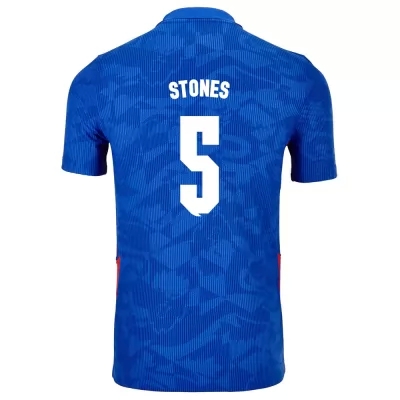 Hombre Selección de fútbol de Inglaterra Camiseta John Stones #5 2ª Equipación Azul 2021 Chile