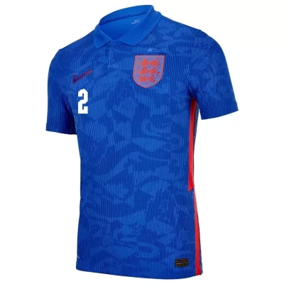 Mujer Selección de fútbol de Inglaterra Camiseta Kyle Walker #2 2ª Equipación Azul 2021 Chile