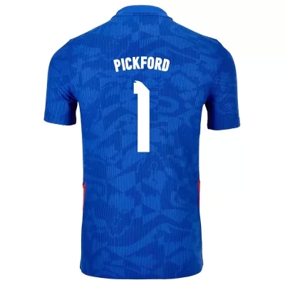Mujer Selección de fútbol de Inglaterra Camiseta Jordan Pickford #1 2ª Equipación Azul 2021 Chile