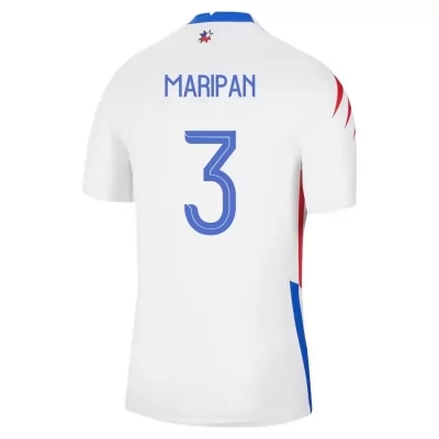 Mujer Selección de fútbol de Chile Camiseta Guillermo Maripan #3 2ª Equipación Blanco 2021 Chile