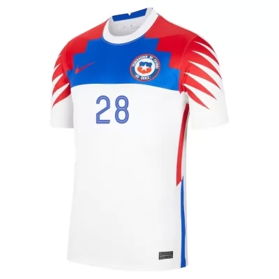 Mujer Selección de fútbol de Chile Camiseta Claudio Baeza #28 2ª Equipación Blanco 2021 Chile