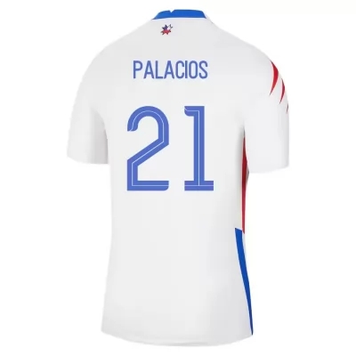 Mujer Selección de fútbol de Chile Camiseta Carlos Palacios #21 2ª Equipación Blanco 2021 Chile