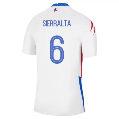 Mujer Selección de fútbol de Chile Camiseta Francisco Sierralta #6 2ª Equipación Blanco 2021 Chile