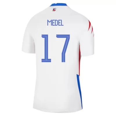 Mujer Selección de fútbol de Chile Camiseta Gary Medel #17 2ª Equipación Blanco 2021 Chile