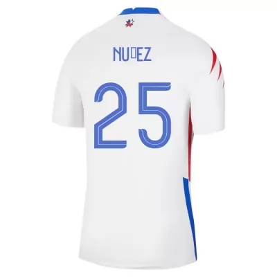 Mujer Selección de fútbol de Chile Camiseta Marcelino Nuñez #25 2ª Equipación Blanco 2021 Chile