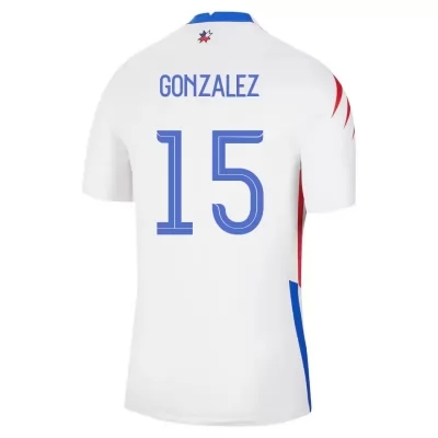 Mujer Selección de fútbol de Chile Camiseta Daniel Gonzalez #15 2ª Equipación Blanco 2021 Chile