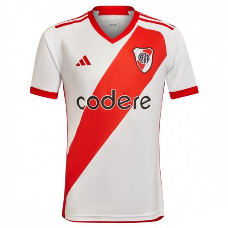 Kandiny Niño Camiseta David Martínez #6 Blanco Rojo 1ª Equipación 2023/24 La Camisa Chile