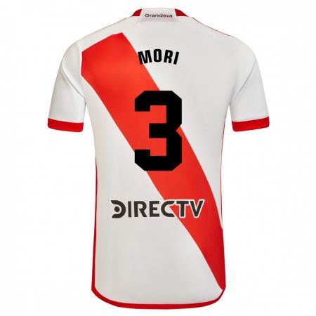 Kandiny Niño Camiseta Ramiro Funes Mori #3 Blanco Rojo 1ª Equipación 2023/24 La Camisa Chile