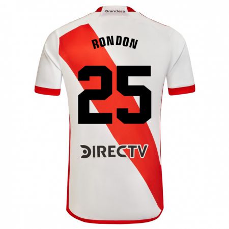 Kandiny Niño Camiseta Salomón Rondón #25 Blanco Rojo 1ª Equipación 2023/24 La Camisa Chile