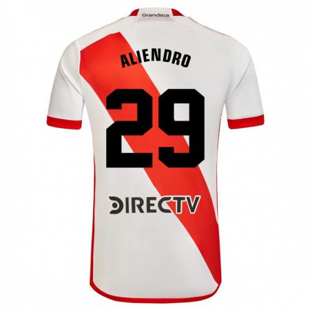 Kandiny Niño Camiseta Rodrigo Aliendro #29 Blanco Rojo 1ª Equipación 2023/24 La Camisa Chile