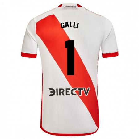 Kandiny Niño Camiseta Ludmila Galli #1 Blanco Rojo 1ª Equipación 2023/24 La Camisa Chile
