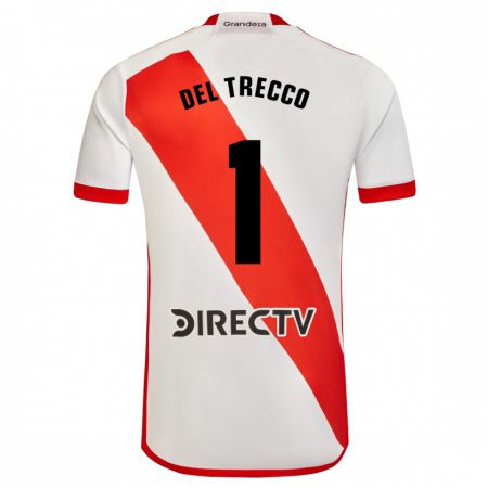 Kandiny Niño Camiseta Martina Del Trecco #1 Blanco Rojo 1ª Equipación 2023/24 La Camisa Chile