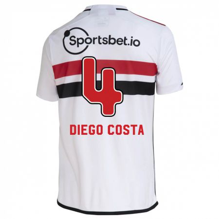 Kandiny Niño Camiseta Diego Costa #4 Blanco 1ª Equipación 2023/24 La Camisa Chile