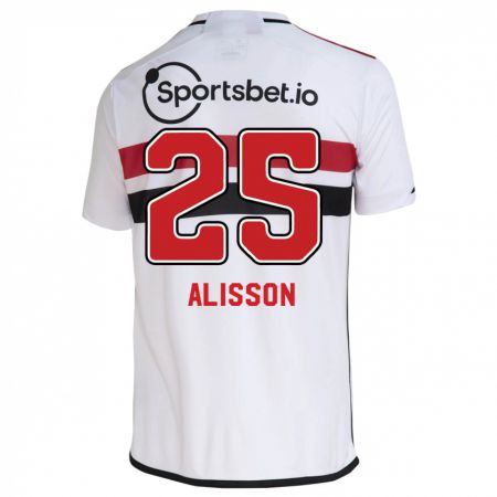 Kandiny Niño Camiseta Alisson #25 Blanco 1ª Equipación 2023/24 La Camisa Chile