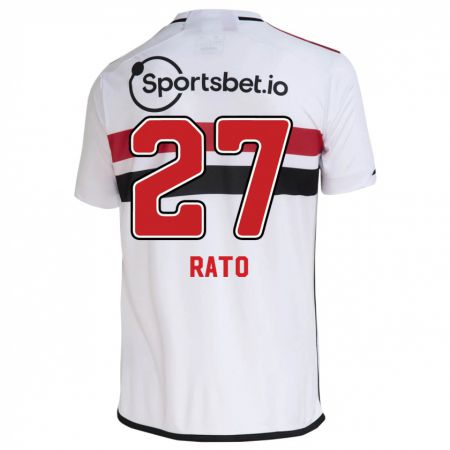 Kandiny Niño Camiseta Wellington Rato #27 Blanco 1ª Equipación 2023/24 La Camisa Chile