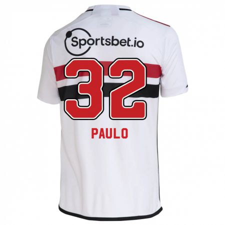 Kandiny Niño Camiseta Marcos Paulo #32 Blanco 1ª Equipación 2023/24 La Camisa Chile