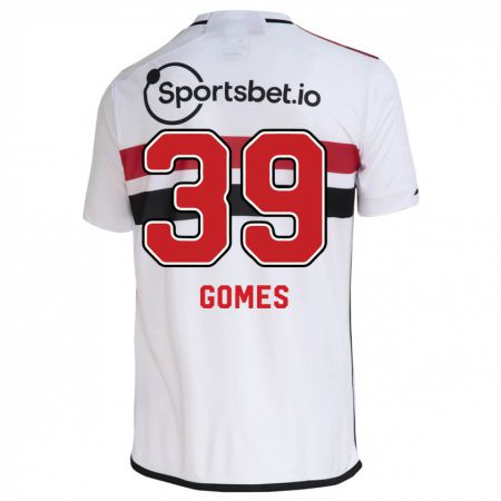 Kandiny Niño Camiseta William Gomes #39 Blanco 1ª Equipación 2023/24 La Camisa Chile