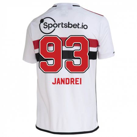 Kandiny Niño Camiseta Jandrei #93 Blanco 1ª Equipación 2023/24 La Camisa Chile