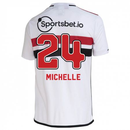 Kandiny Niño Camiseta Michelle #24 Blanco 1ª Equipación 2023/24 La Camisa Chile