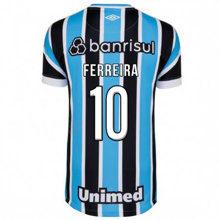 Kandiny Niño Camiseta Ferreira #10 Azul 1ª Equipación 2023/24 La Camisa Chile