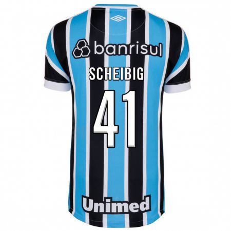 Kandiny Niño Camiseta Felipe Scheibig #41 Azul 1ª Equipación 2023/24 La Camisa Chile