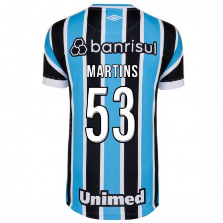 Kandiny Niño Camiseta Gustavo Martins #53 Azul 1ª Equipación 2023/24 La Camisa Chile