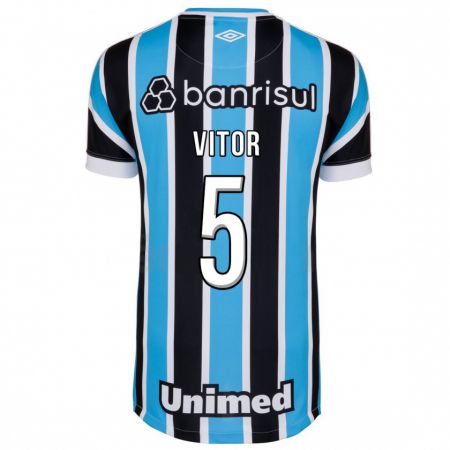 Kandiny Niño Camiseta João Vitor #5 Azul 1ª Equipación 2023/24 La Camisa Chile
