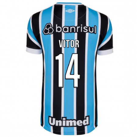 Kandiny Niño Camiseta João Vitor #14 Azul 1ª Equipación 2023/24 La Camisa Chile