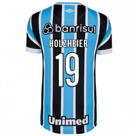 Kandiny Niño Camiseta Agostina Holzheier #19 Azul 1ª Equipación 2023/24 La Camisa Chile