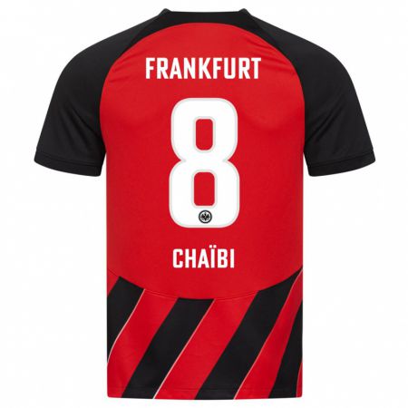 Kandiny Niño Camiseta Farès Chaïbi #8 Negro Rojo 1ª Equipación 2023/24 La Camisa Chile