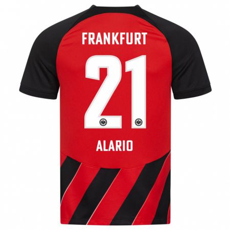 Kandiny Niño Camiseta Lucas Alario #21 Negro Rojo 1ª Equipación 2023/24 La Camisa Chile