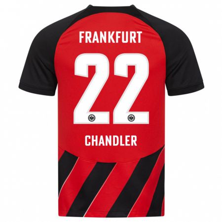 Kandiny Niño Camiseta Timothy Chandler #22 Negro Rojo 1ª Equipación 2023/24 La Camisa Chile