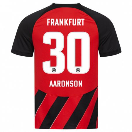 Kandiny Niño Camiseta Paxten Aaronson #30 Negro Rojo 1ª Equipación 2023/24 La Camisa Chile