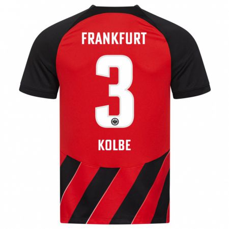 Kandiny Niño Camiseta Louis Kolbe #3 Negro Rojo 1ª Equipación 2023/24 La Camisa Chile